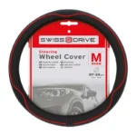 Navlaka za volan crna crvena 37-39cm Swiss Drive