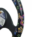 Navlaka za volan cvet crna glatka 37-39cm